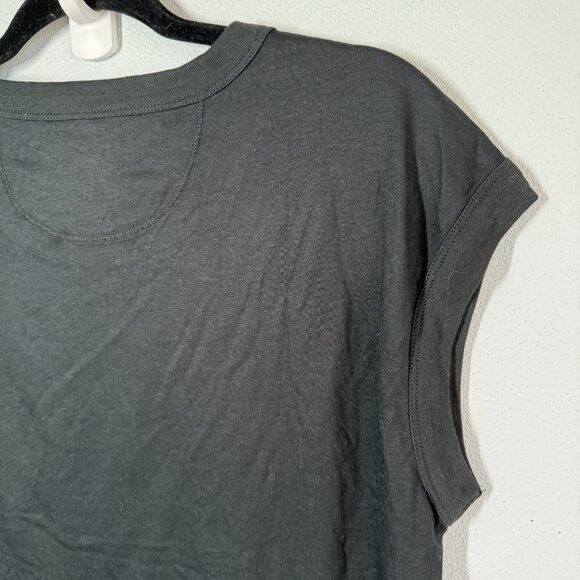 NWOT Madewell Sleeveless T-Shirt Small Black Side Slit Modal/Silk Blend Casual - Picture 6 of 9